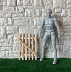1:12 Scale Miniature Picket Gate Panel with Diagonal Brace, Unfinished Wood, Ready to Paint, 3-1/16 inch high, Dollhouse Craft Supply