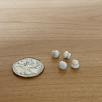 1:12 Scale Miniature Ceramic Dollhouse Door Knobs, Set of 4, 3/16 inch dia. (white)