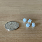 1:12 Scale Miniature Ceramic Dollhouse Door Knobs, Set of 4, 3/16 inch dia. (white)