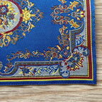Miniatura in scala 1:12 tappeto con medaglione floreale e bordo, lungo 5-9/16 inch, accessori fai da te per casa delle bambole (blu reale)