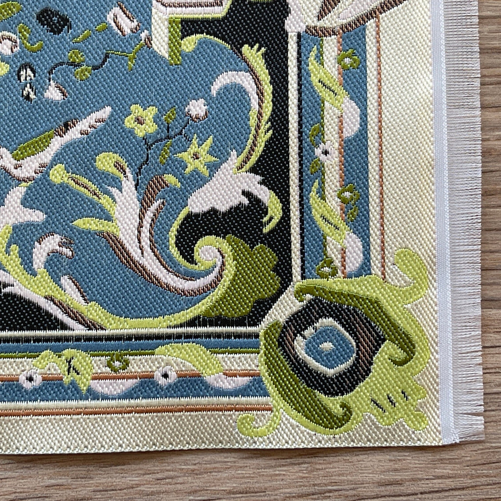 1:12 Scale Miniature Large Aubusson Style Woven Area Rug with Fringe, 8-7/16 x 6-7/8 inch, DIY Dollhouse Supply