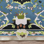 1:12 Scale Miniature Large Aubusson Style Woven Area Rug with Fringe, 8-7/16 x 6-7/8 inch, DIY Dollhouse Supply