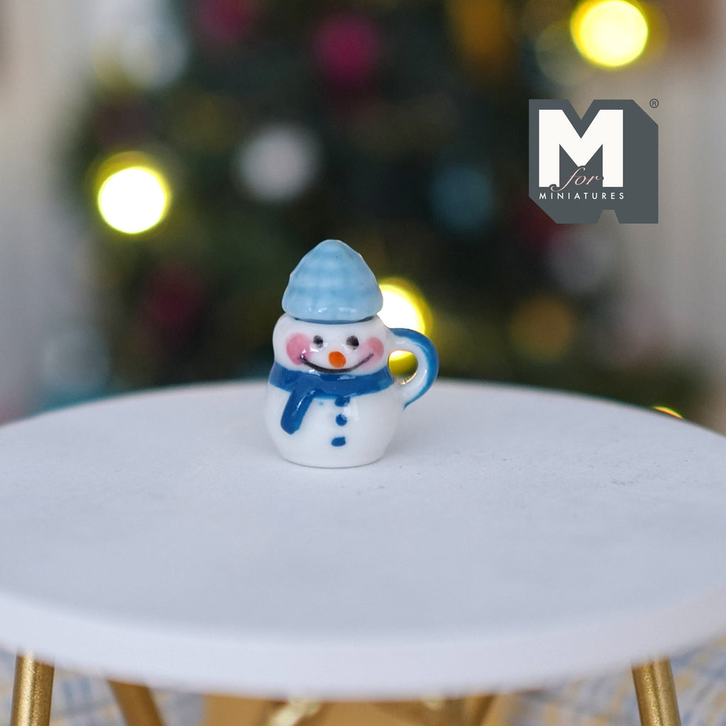 1:12 scale Dollhouse Supplies Miniature Christmas Snowman Mug, Dolls House hot drink, miniature cup - G071