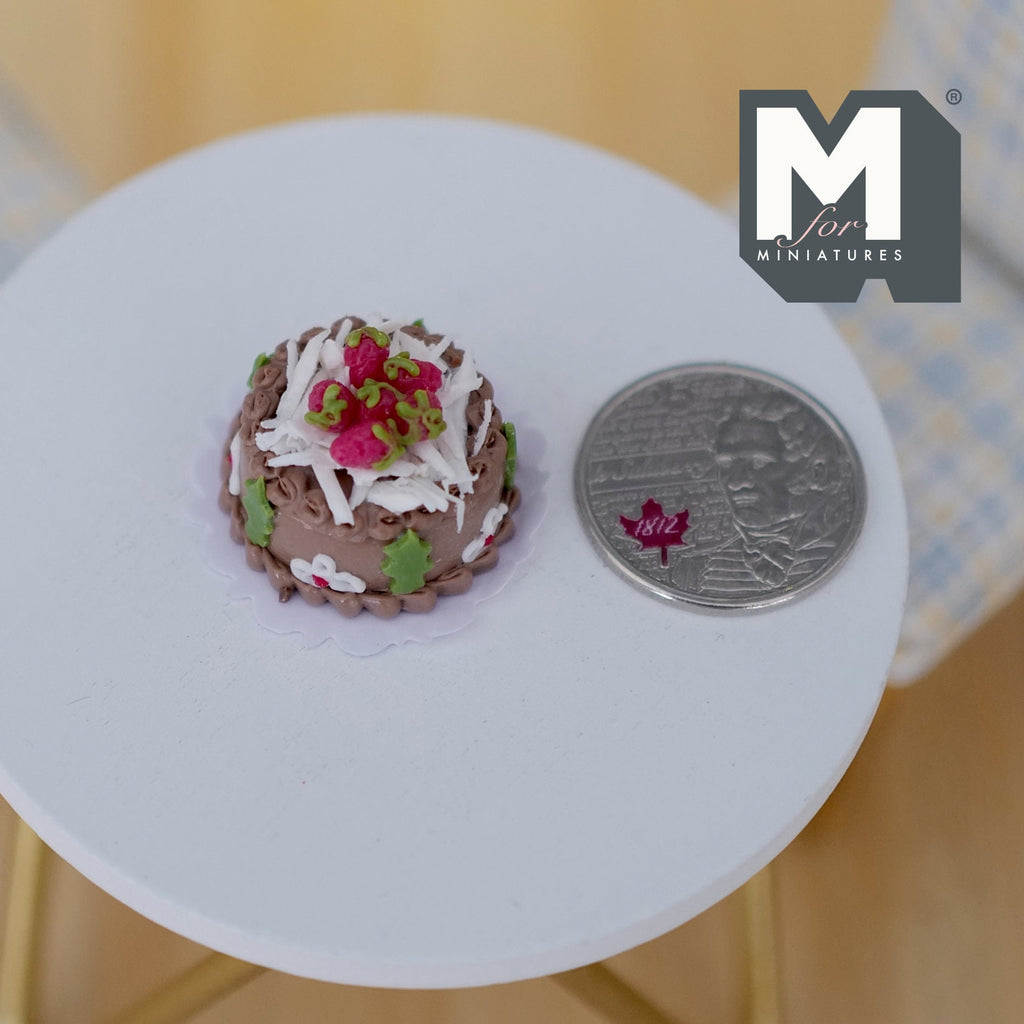 1:12 Scale Miniature Christmas Chestnut Cake, 7/8 inch dia., DIY Dollhouse Supply (non edible)