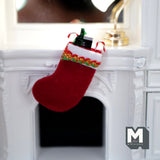 Miniature Filled Christmas Stockings Socks , 1:12 Scale Dollhouse Christmas Socks , Santa Gift Stockings - G078