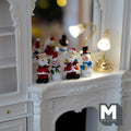 1:12 Scale Miniature Santa and Snowman Figurines, Set of 4, 1-3/16 inch tall, DIY Dollhouse Supply (cast resin)