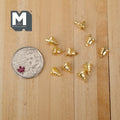 1:12 Scale Miniature Flared Open Bells with Clappers, Set of 10, 1/4 inch dia., DIY Dollhouse Supply (gold)