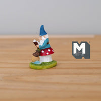 Dollhouse Fairy Gnome Figurine , 1:12 Scale Miniature Reading Gnome (cast resin) - G078