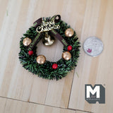 1:12 Dollhouse Supplies Christmas decoration miniature Christmas wreath with ornaments and bell Christmas garland - G091