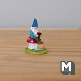 Dollhouse Fairy Gnome Figurine , 1:12 Scale Miniature Reading Gnome (cast resin) - G078