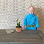 Dollhouse potted flower / dolls house Clay Orchid / decoration living room 1 12th scale miniature - H033