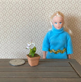 Dollhouse Supplies potted flower / dolls house Clay Orchid / decoration living room 1 12th scale miniature - F085
