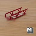 1:12 Scale Miniature Metal Sledge with Wood Base, 3-1/16 inch long, DIY Dollhouse Supply (red)
