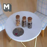 Dollhouse Miniature Spice Seasoning Container Bottles with Corks and Ingredients Set of 4 in 1:12 Scale - E082