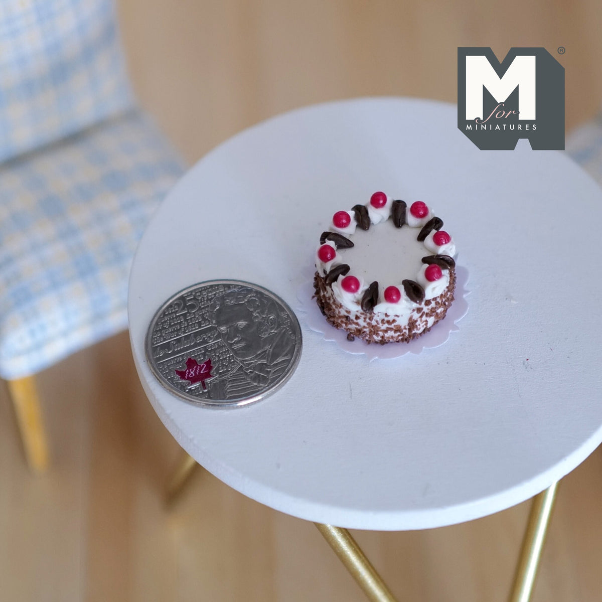 1:12 scale Dollhouse miniature Chocolate and Cherry Cake - E013