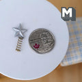 1:12 Scale Miniature Christmas Tree Topper Star with Coil Stem, 1 inch tall, DIY Dollhouse Supply (silver)