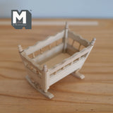 Dollhouse Supplies Miniature unpainted, unfinished, baby cribs toddler infant bed dolls house wooden bed 1 12th scale miniature - I035
