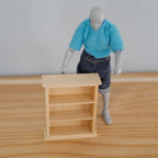 1:12 Scale Miniature Unpainted Wood Kitchen Shelf Unit, 3 Shelves, 2-13/16 inch tall, DIY Dollhouse Supply