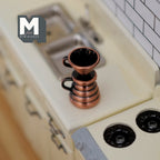 1:12 Scale Miniature Metal Coffee Dripper with Server, 1-1/8 inch tall, DIY Dollhouse Supply (copper)
