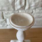 1:12 Scale Miniature Pedestal Bird Bath Fountain, Square Base, 2-3/4 inch tall, DIY Dollhouse Supply (cast resin) (white)