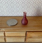1:12 Scale Miniature Glass Decanter Vase, 1 inch tall, DIY Dollhouse Supply (dark red)