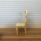 1:12 Scale Miniature Unpainted Wood Balloon Back Dining Chair, Heart Shaped Back, Seat Pad, 3-3/4 inch tall, DIY Dollhouse Supply