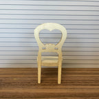 1:12 Scale Miniature Unpainted Wood Balloon Back Dining Chair, Heart Shaped Back, Seat Pad, 3-3/4 inch tall, DIY Dollhouse Supply