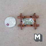 Dollhouse Supplies Home Sweet Home Sign , 1:12 Scale Miniature Wooden Frame - F055