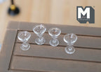 Verres à vin miniatures transparents échelle 1:12, lot de 4, 2 cm de haut, fournitures pour maison de poupée à faire soi-même