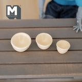 Miniature Food Mixing Bowls Set of 3 , 1:12 Scale Dollhouse Bowls (made from wood) - E052