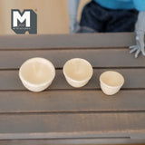 Miniature Food Mixing Bowls Set of 3 , 1:12 Scale Dollhouse Bowls (made from wood) - E052