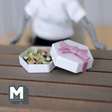 Dollhouse Supplies Miniature Box of Chocolate , 1:12 Scale Hexagon Box of Chocolate - E033