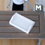 1:12 Scale Miniature Wood Serving Tray with Handles, 1-15/16 inch long, DIY Dollhouse Supply (white)