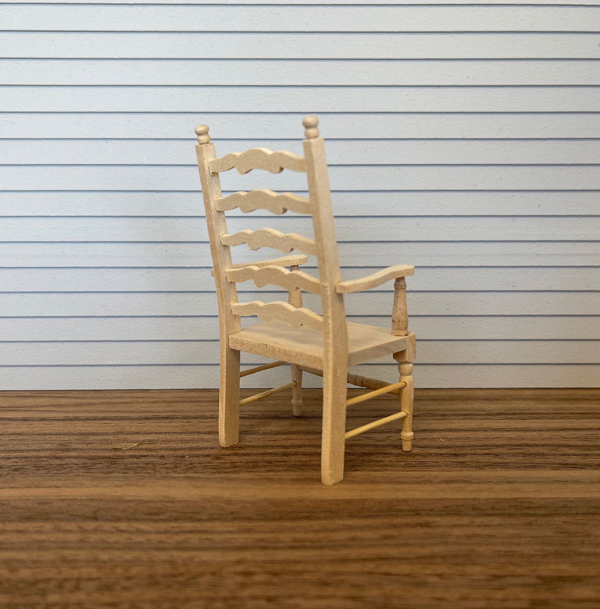 Dollhouse Supplies Ladderback Chair Unfinished Unpainted 1:12 Scale Miniature Chair - D008