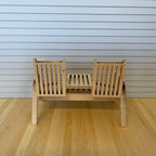 Dollhouse Supplies Fairy Garden Loveseat with Middle Table 1:12 Miniature Unfinished Garden Chair with Center Table , Fairy Sofa  - E005