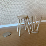Dollhouse Supplies Round Stools , Unpainted 1:12 Scale Miniature Stool Round Chairs , Kitchen Stools , Garden Stools ,  Set of 2 - D018