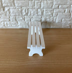 1:12 Scale Miniature Wood Slatted Garden Bench, 4-13/16 inch long, DIY Dollhouse Supply (white)