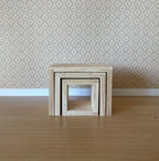 Dollhouse Unpainted Nesting Coffee Tables , 1:12 Scale Miniature Unfinished Nesting Tables Set of 3 - J043