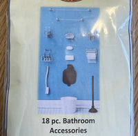 Dollhouse Bathroom Accessories 18 Piece DIY Kit (Self assemble and paint) from Chrysnbon I029