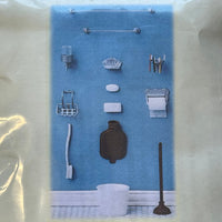 Dollhouse Bathroom Accessories 18 Piece DIY Kit (Self assemble and paint) from Chrysnbon I029