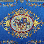 Miniatura in scala 1:12 tappeto con medaglione floreale e bordo, lungo 5-9/16 inch, accessori fai da te per casa delle bambole (blu reale)