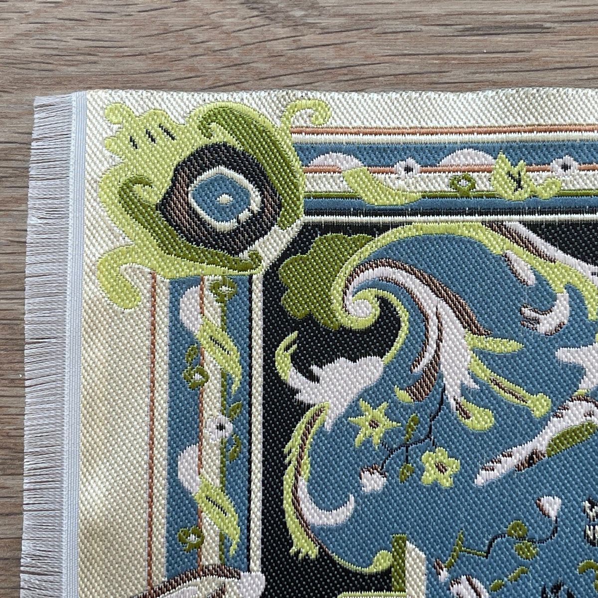 1:12 Scale Miniature Large Aubusson Style Woven Area Rug with Fringe, 8-7/16 x 6-7/8 inch, DIY Dollhouse Supply