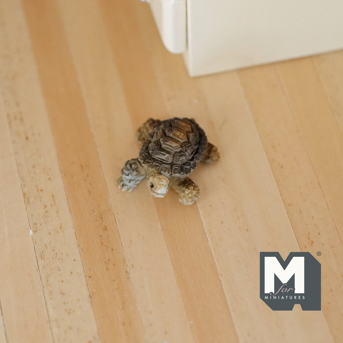 1:12 Scale Miniature Tortoise Figurine, Patterned Shell, 15/16 inch long, DIY Dollhouse Supply