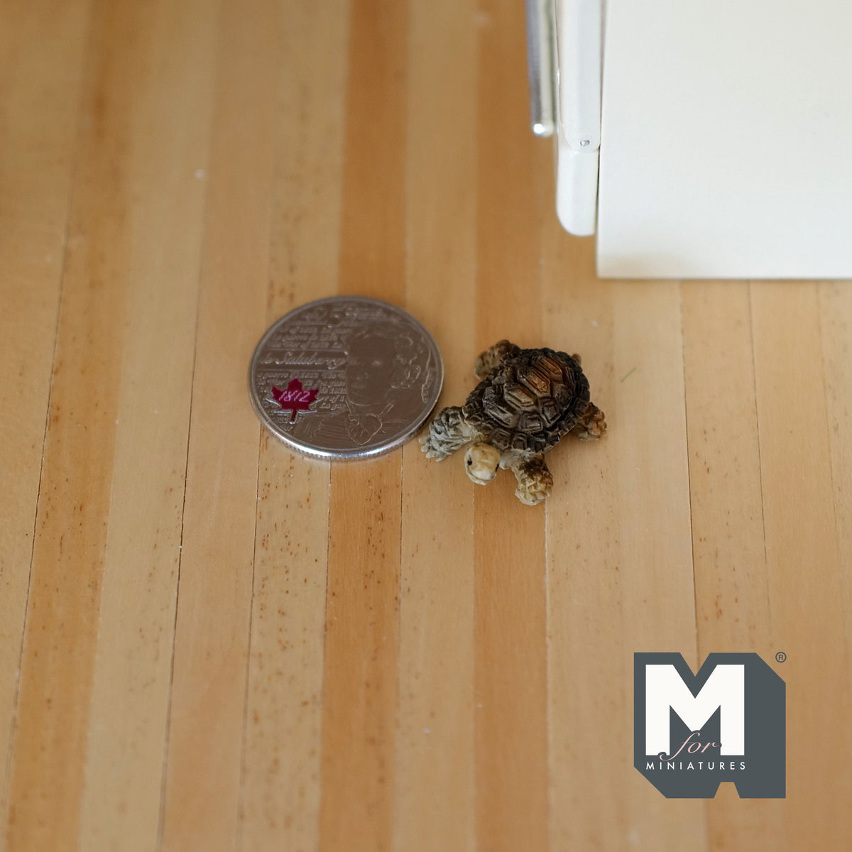 1:12 Scale Miniature Tortoise Figurine, Patterned Shell, 15/16 inch long, DIY Dollhouse Supply