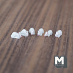 1/12スケール ミニチュアねずみのフィギュア 6体セット 全長約1.6cm DIYドールハウス用（ホワイト）