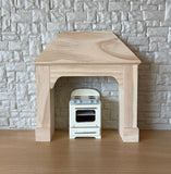 Dollhouse Stove Surround , Cooktop Surround , Range Shield , Stove Alcove , 1:12 Unfinished Unpainted Miniature Stove Surround