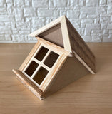 Dollhouse Dormy Window , 1:12 Scale Unfinished Attic Window , Unpainted Bay window