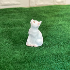 1/12スケール ミニチュア レジン製 座り猫 上向き 高さ約3.3cm DIYドールハウス用素材（ホワイト）