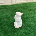 1:12 Scale Miniature Resin Sitting Cat, Looking Up, 1-5/16 inch tall, DIY Dollhouse Supply (white)