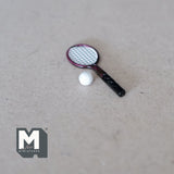 Miniature Tennis Racket and Tennis Ball , 1:12 Scale Dollhouse Tennis Set G061